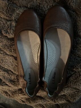 L.L. Bean Brown Textured Ballet Flats